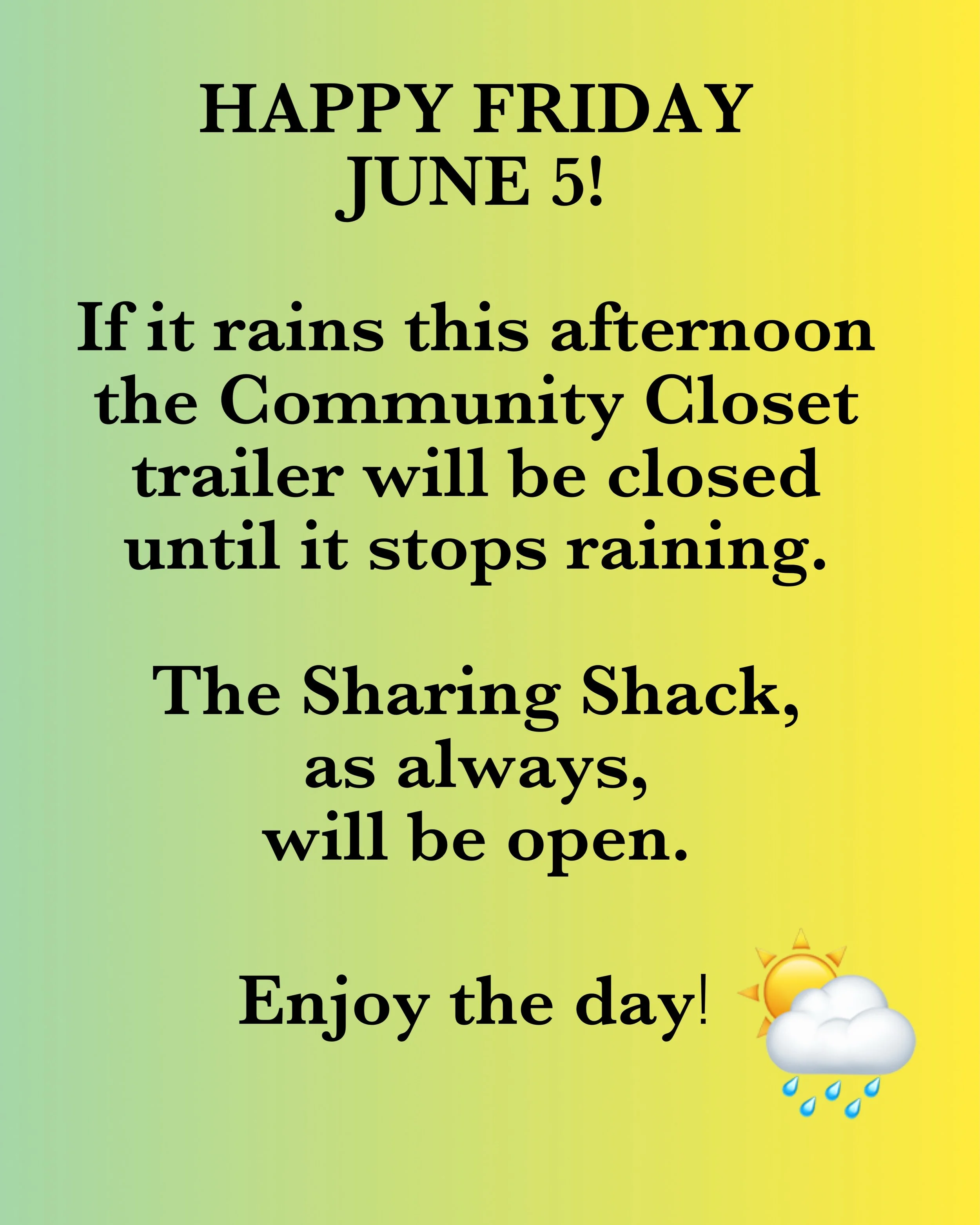 Priority - keep clothes fresh 👍 An open trailer in rain = damp storing environment. Therefore, when it's raining, the trailer will stay closed.
