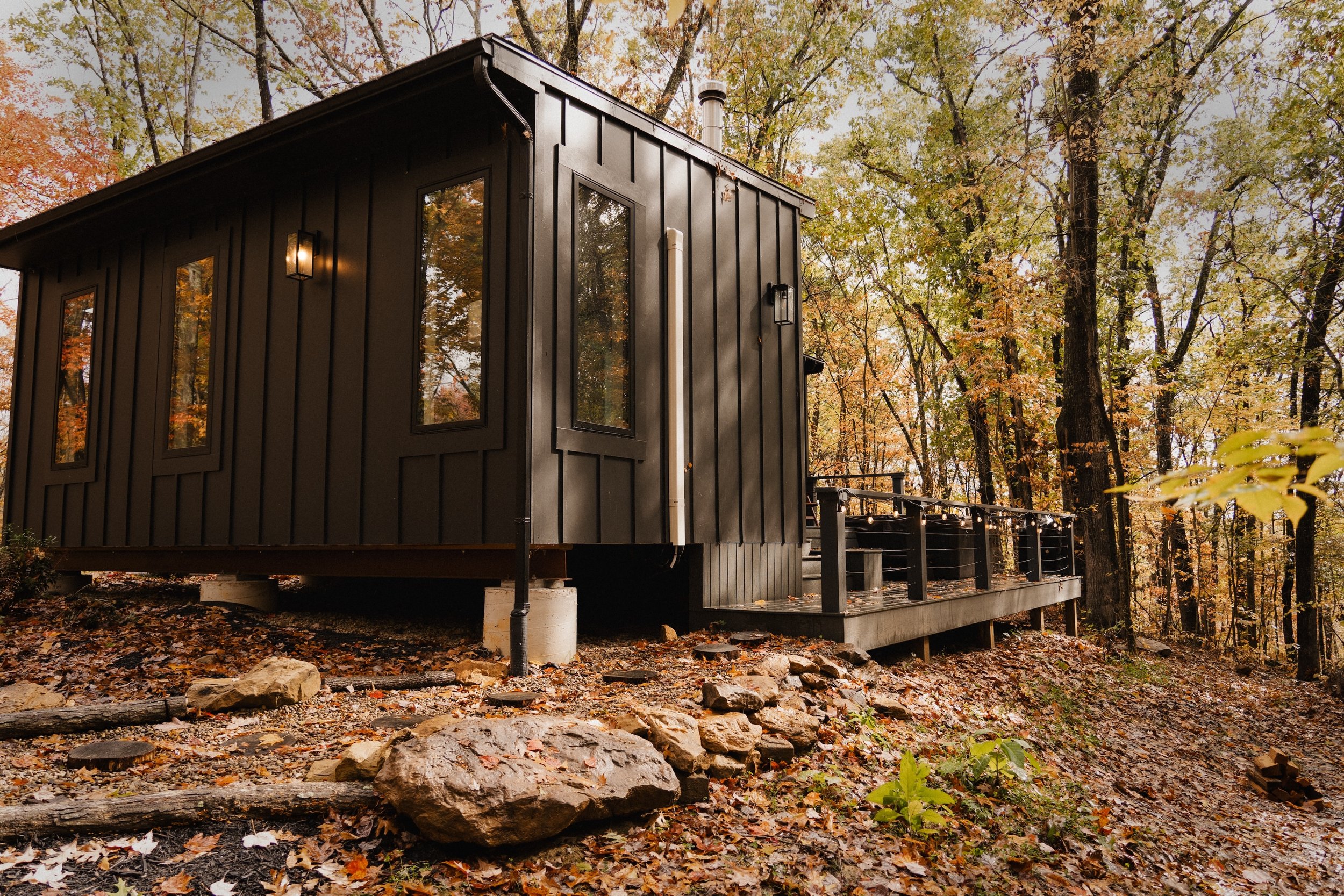 Maren's Hideaway Wilder STR Design Outside Fall Airbnb Tiny Home
