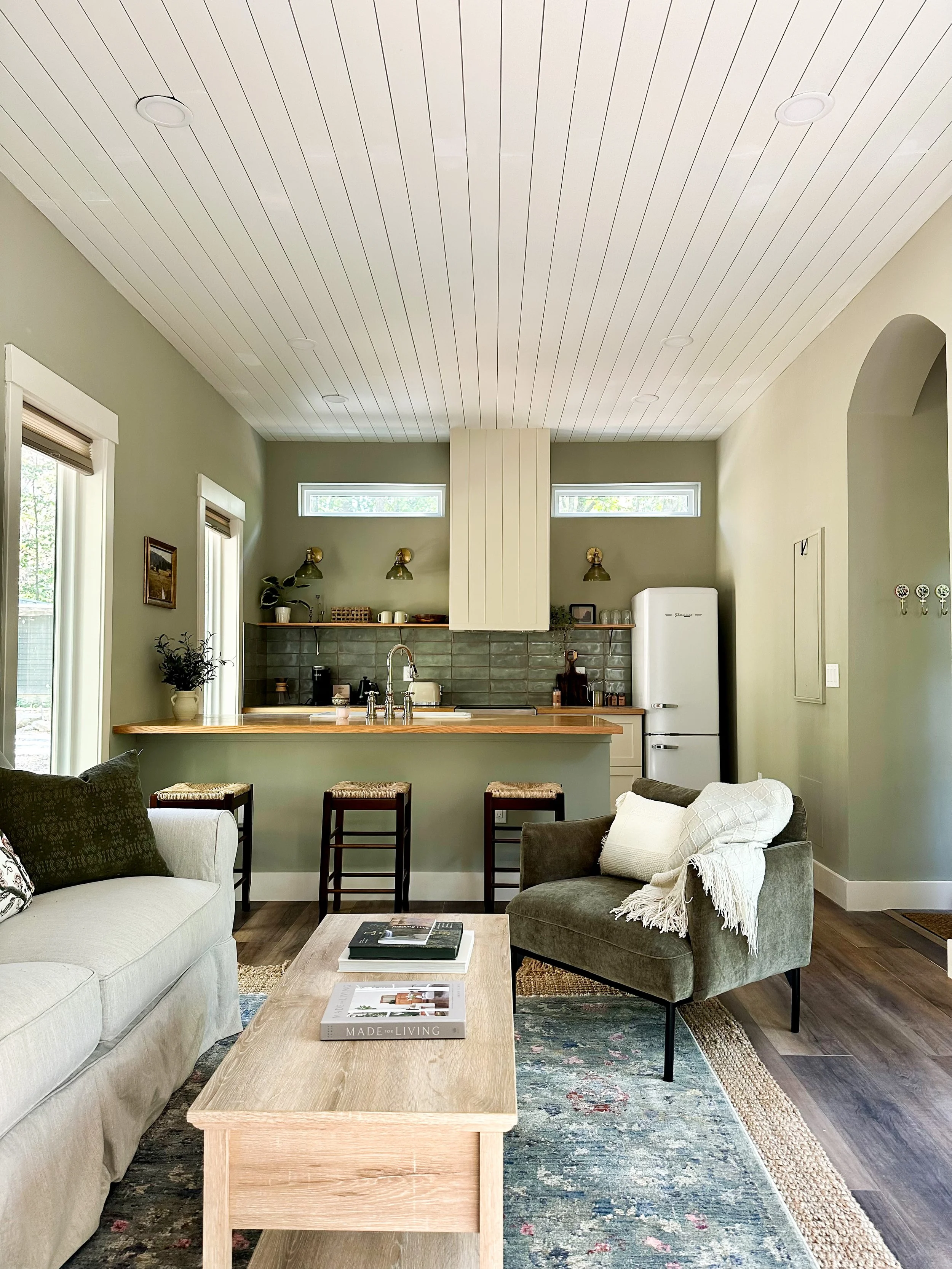 Cottage Kitchen layered greens Roundhouse Renovations Cincinnati