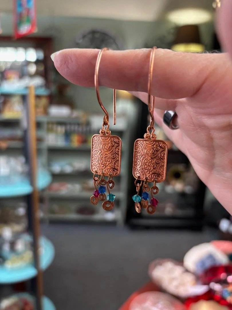 Swarovski Crystal & Copper Earrings