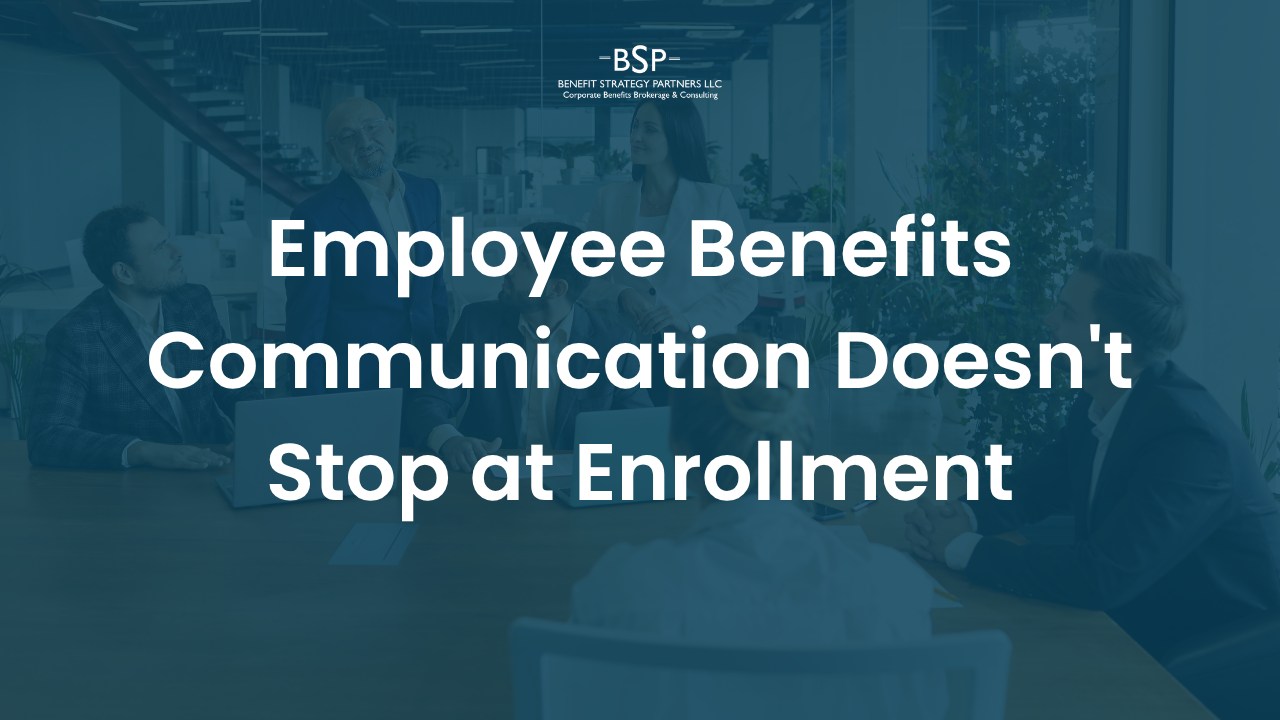 Business team discussing employee benefits strategy in modern office