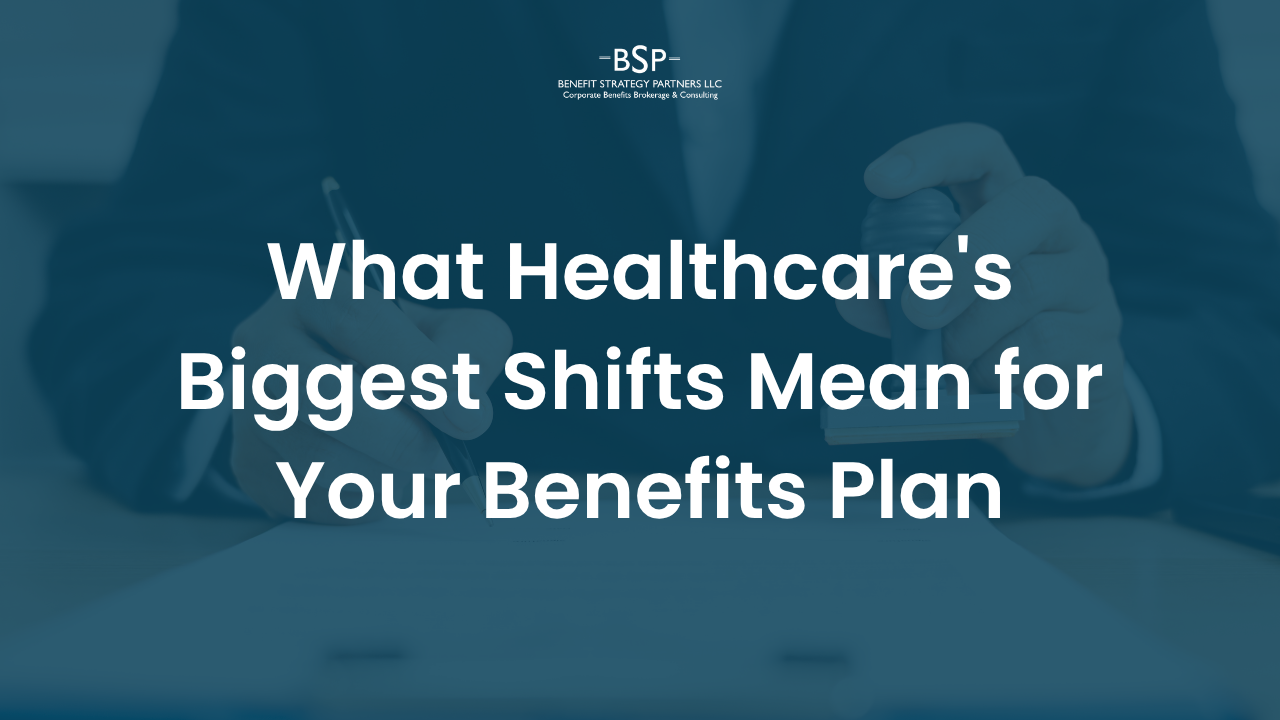 Professional signing documents representing healthcare shifts affecting employer benefits plans