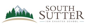 South Sutter IEM Charter School logo with mountains and trees