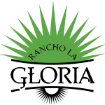Green stylized sunburst with the words 'Rancho La' beneath it.