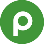Green circle with a white lowercase letter 'p' in the center.