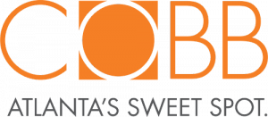 Cobb Atlanta's Sweet Spot logo with the word 'Cobb' in orange and black, and the slogan 'Atlanta's Sweet Spot' below.