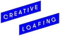 Text saying "Creative" and "Loading" on blue backgrounds