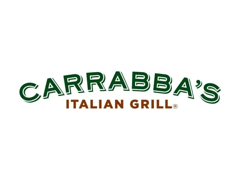 Logo for Carrabba's Italian Grill with green and brown text on a white background.