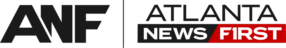 Logo of Atlanta News First with bold black and white text, and red accents.