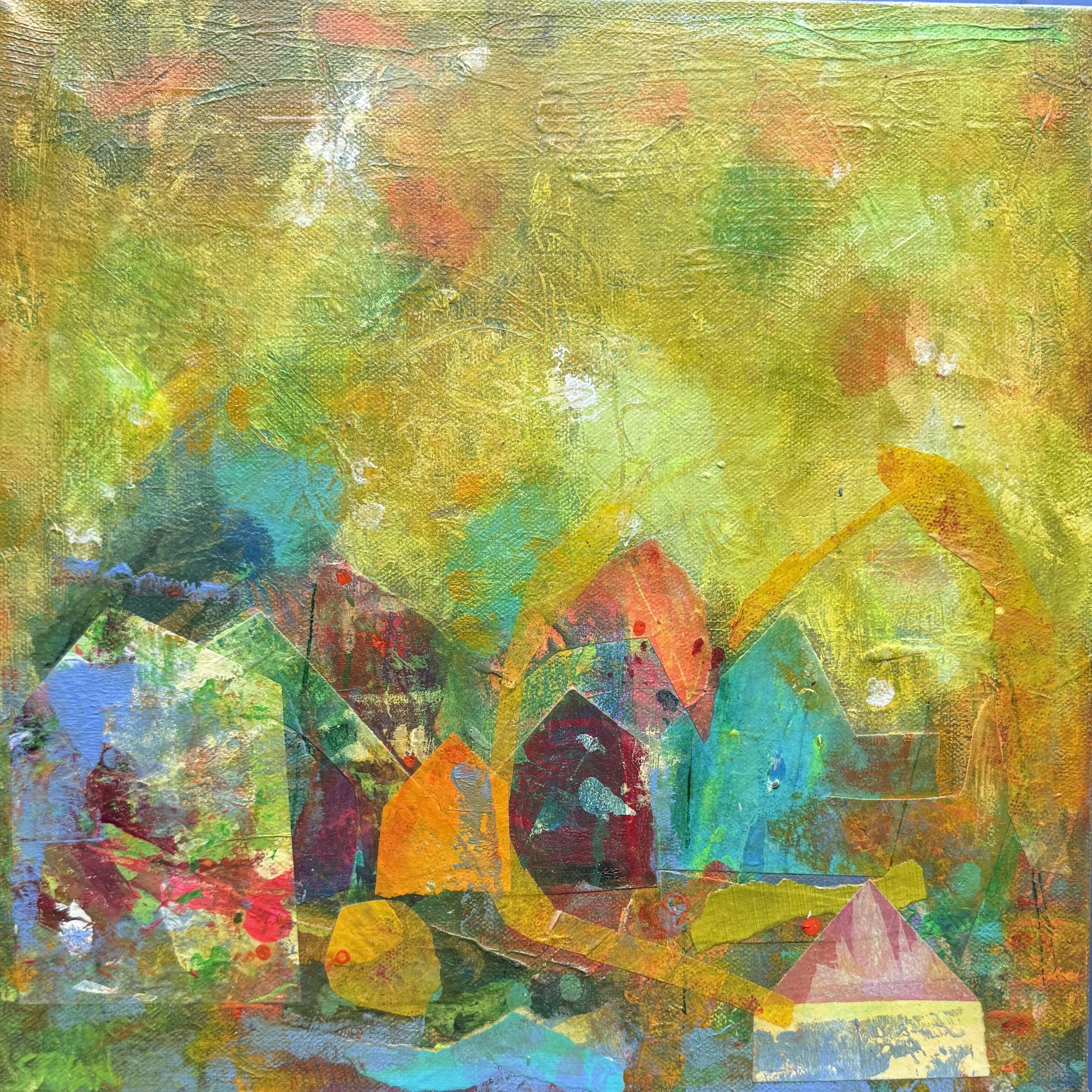 "Coming Home," 12"x12" Acrylic & Collage, $275