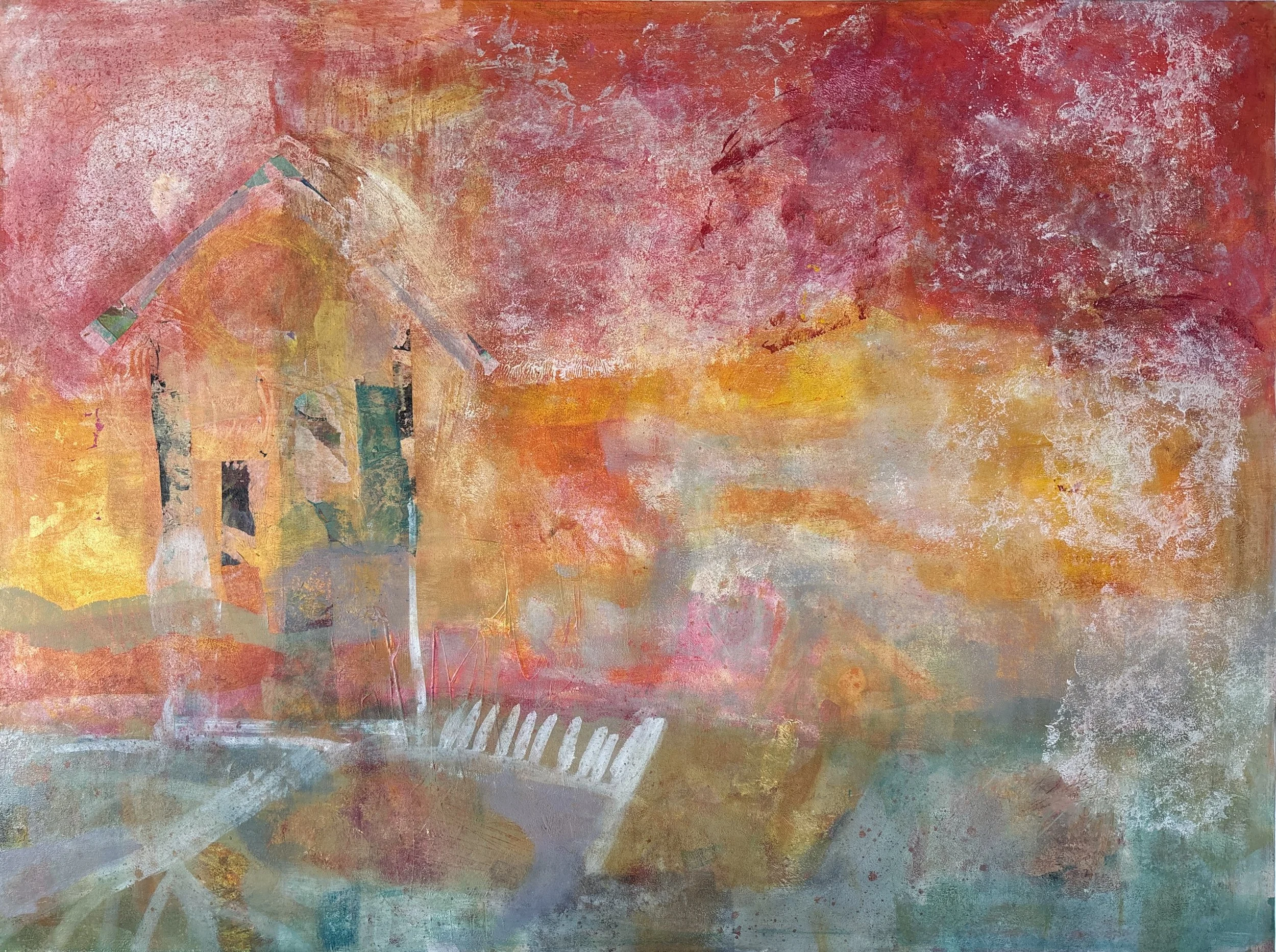 "Home Series #1, 48"x36" Acrylic, Sold