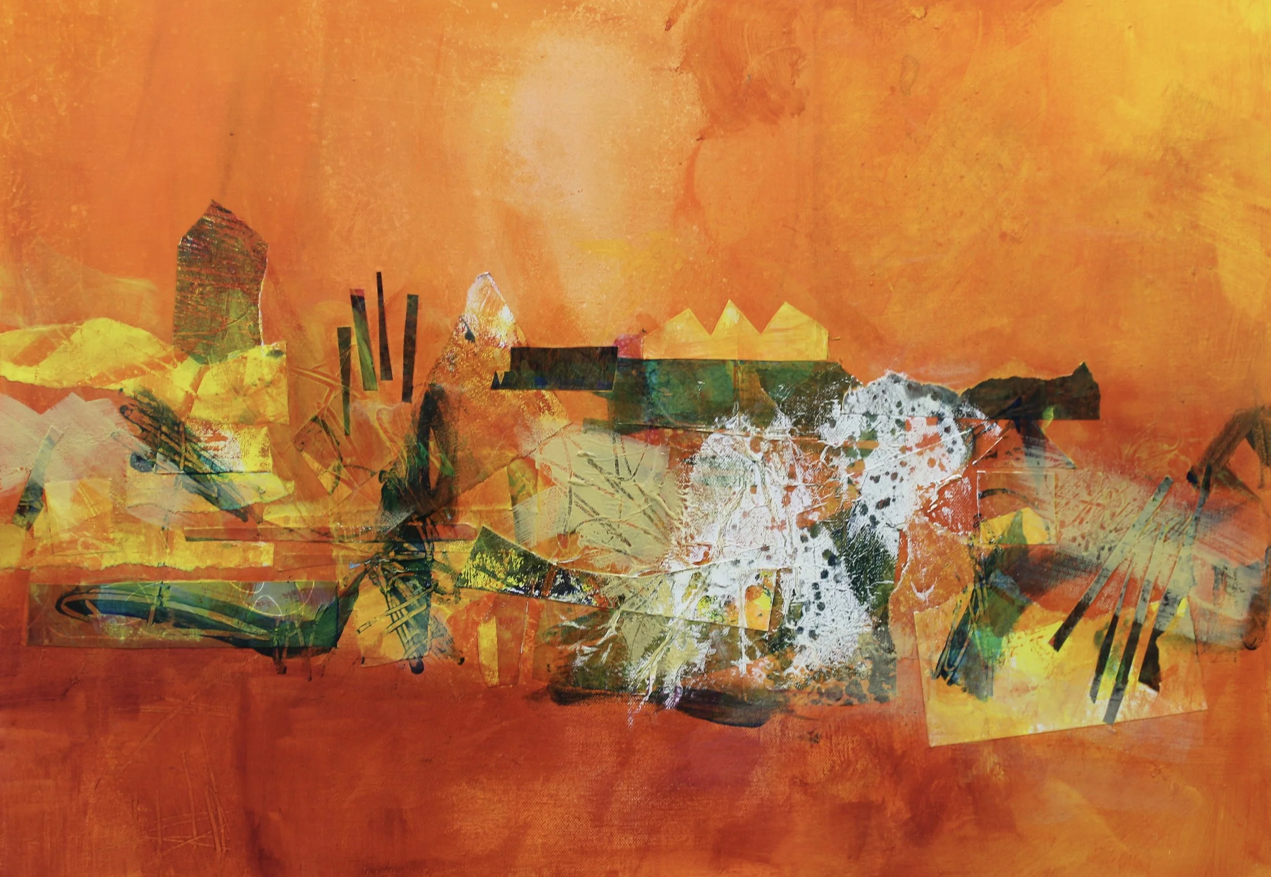 "Sonora," 28"x24", Acrylic & Collage, Sold