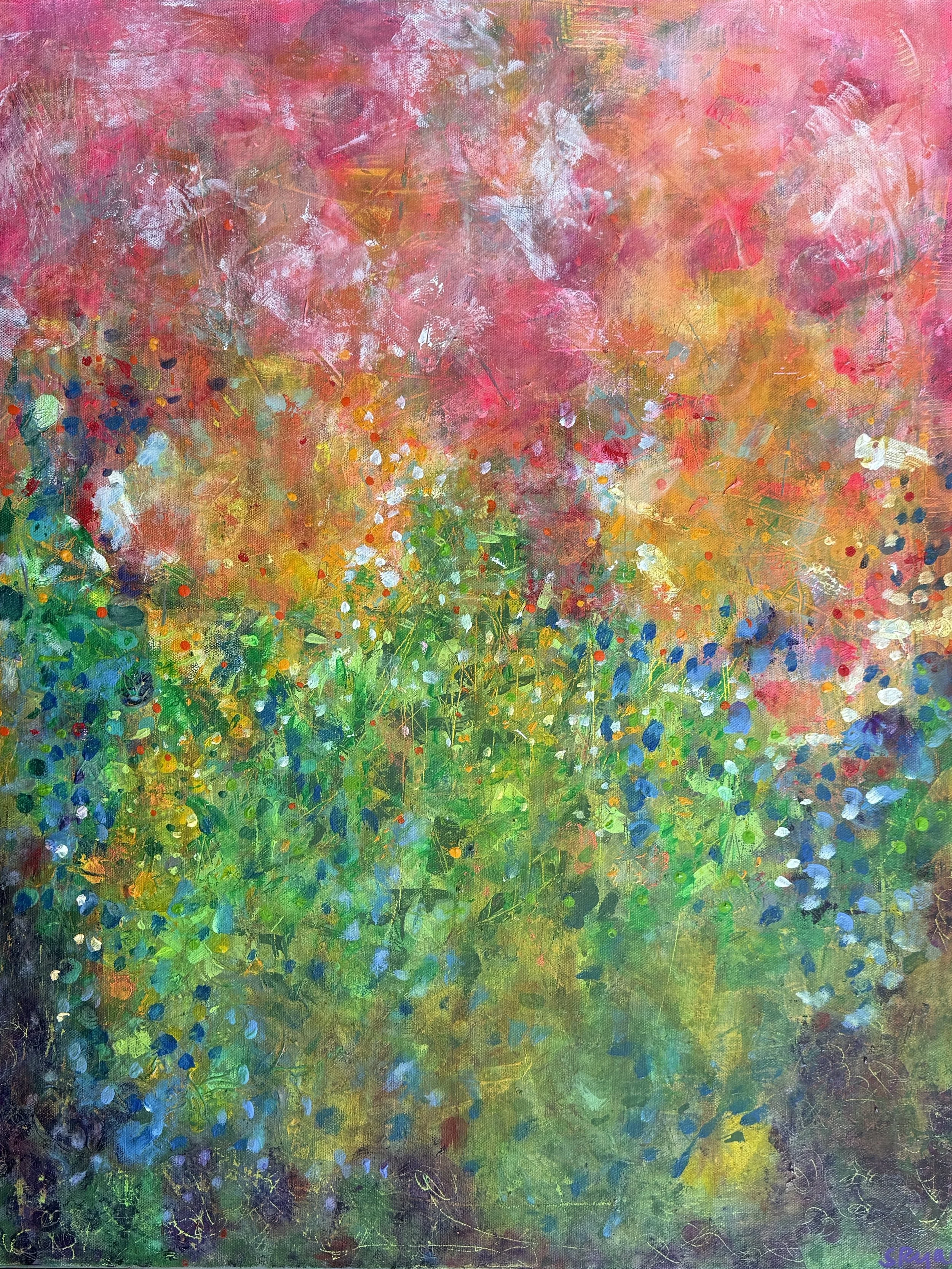 "Spring in Bloom," 22"x30", Acrylic & Mixed Media, $750