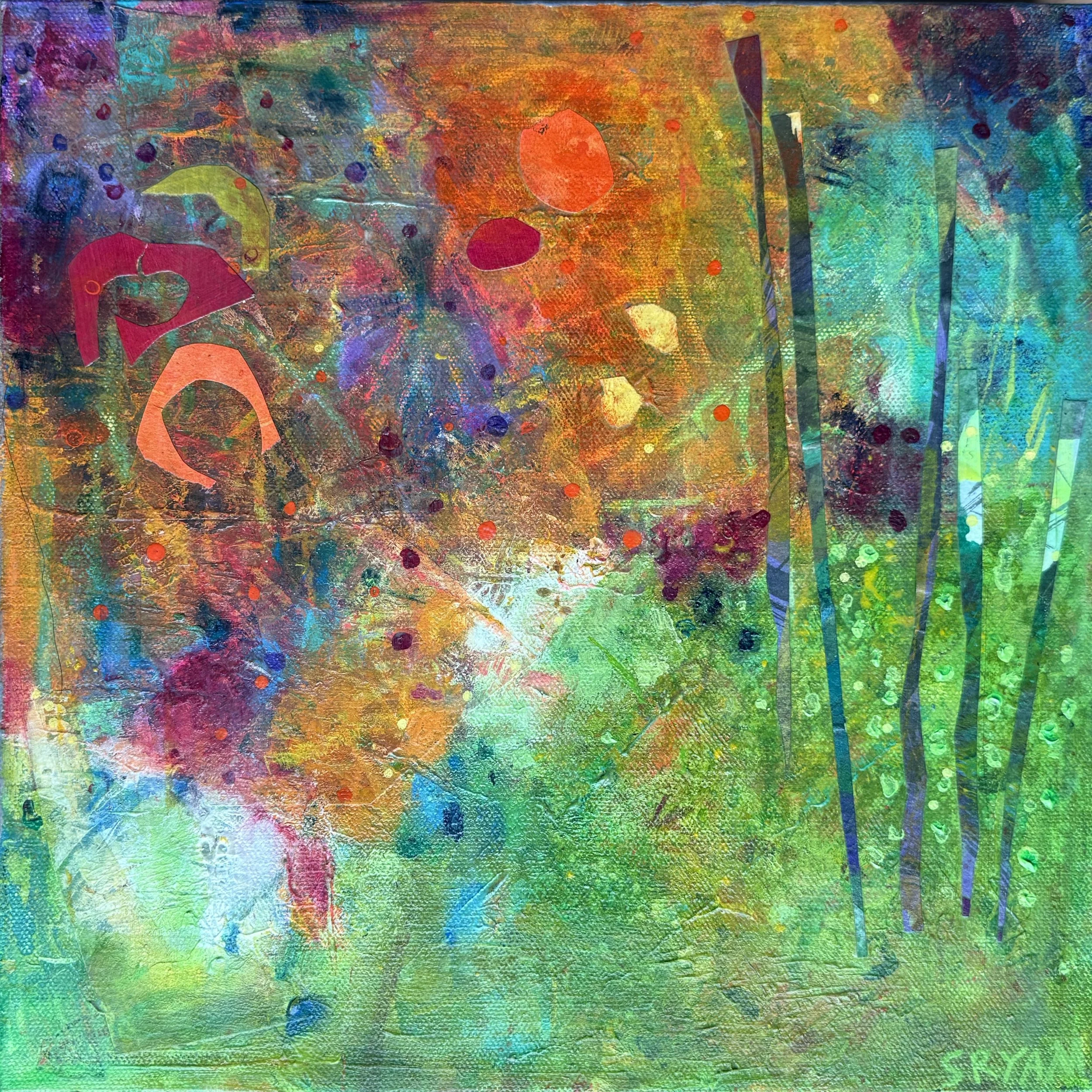 "Garden in Bloom," 12"x12", Acrylic & Mixed Media, $325