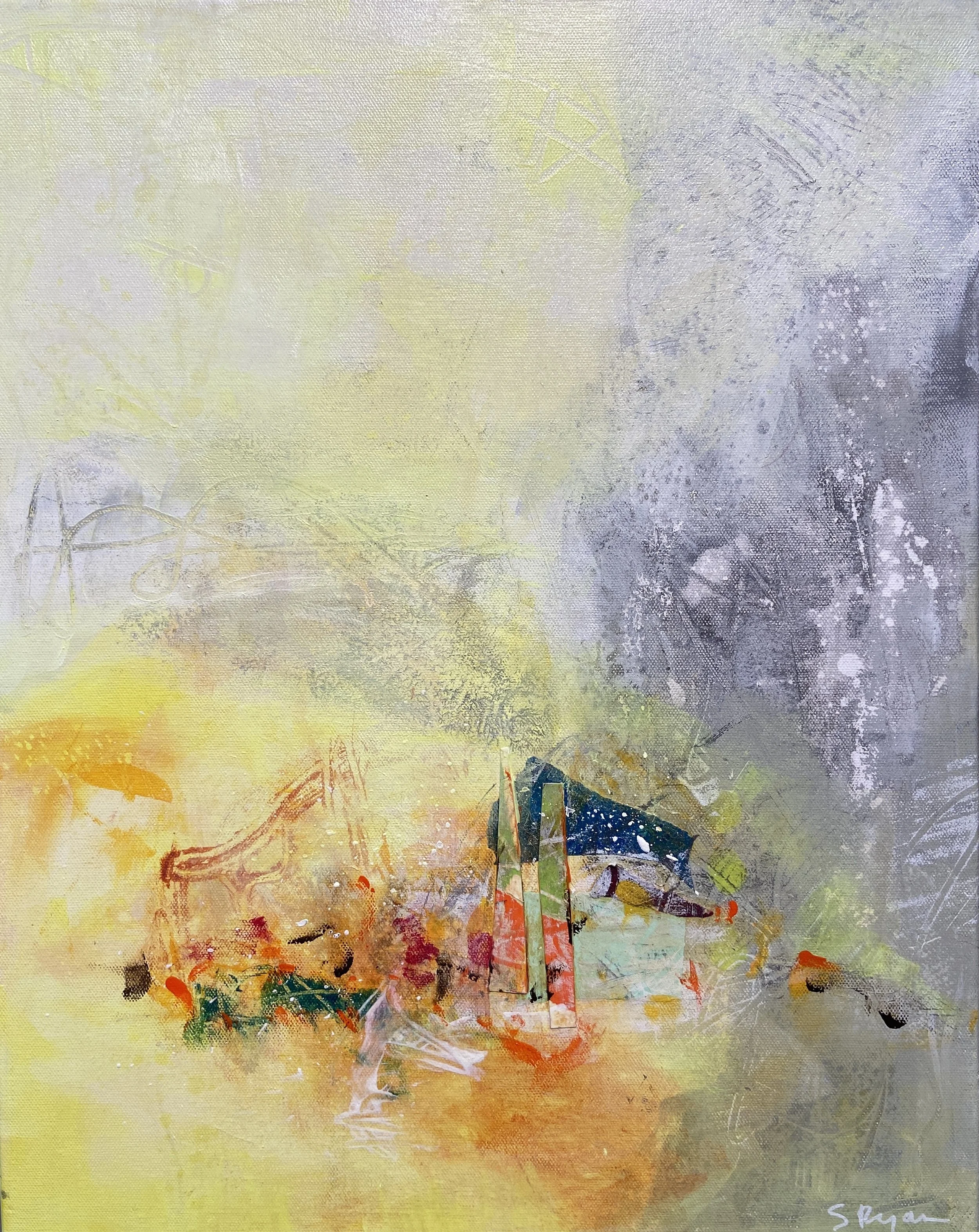 "Beach," 16'x20" Acrylic & Collage, $175