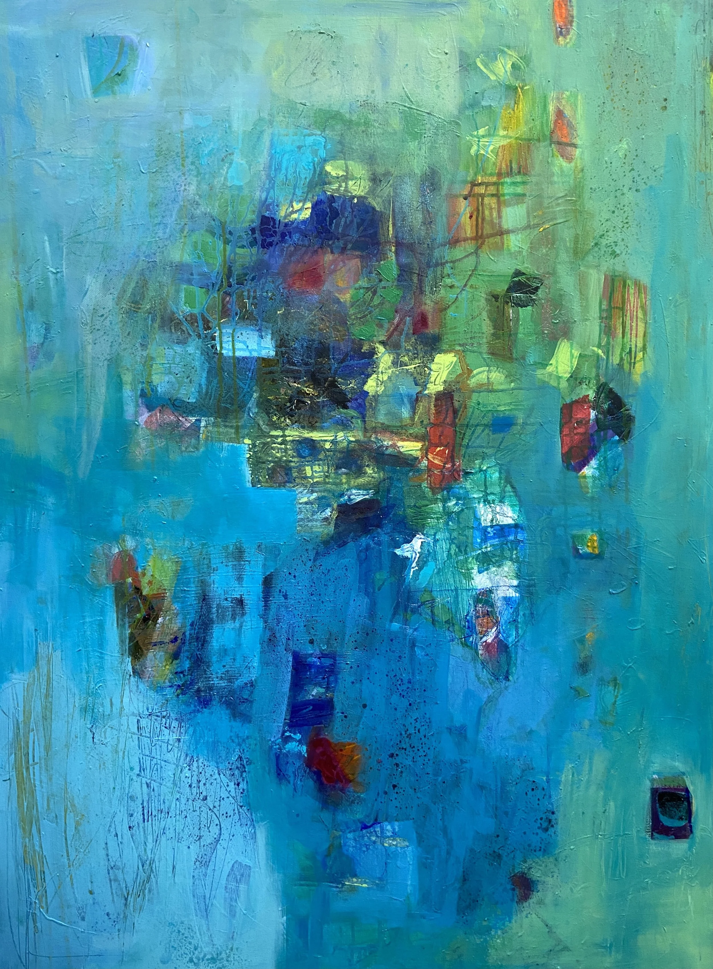 "Peacock," 36"x48", Acrylic & Mixed Media, $3,500