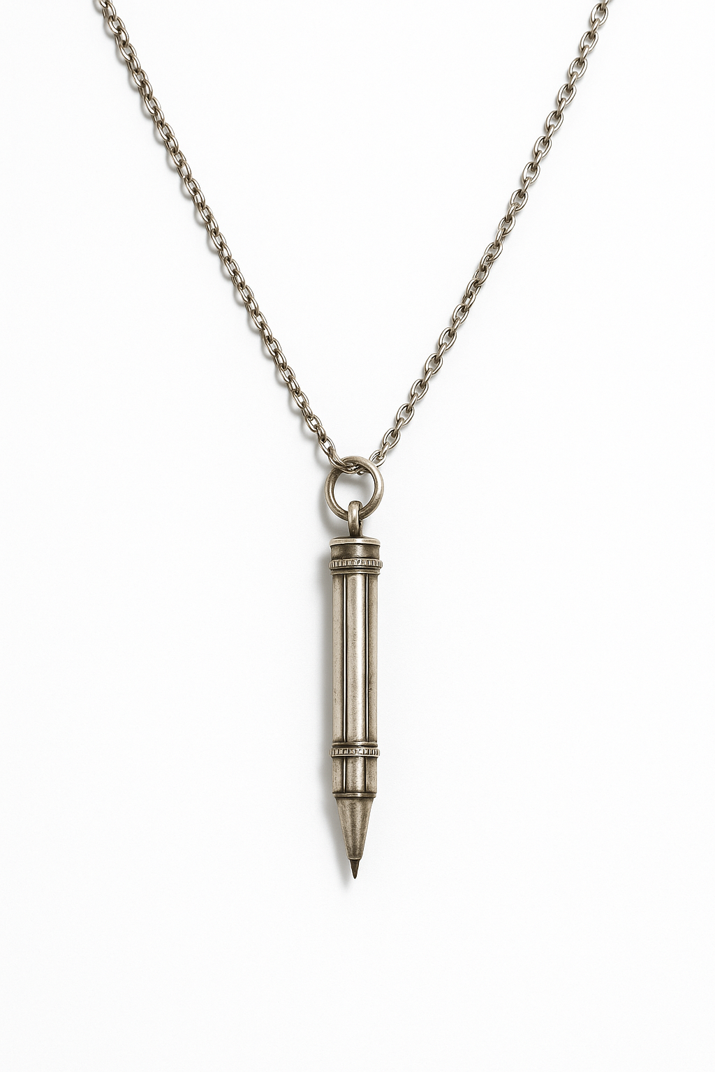 Antique Sterling Mechanical Pencil Pendant Necklace · Telescoping Chatelaine Tool