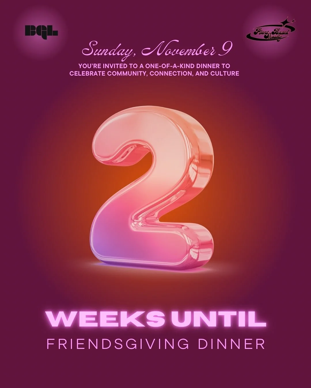 We&rsquo;re only 2 weeks away from BGL and @plantbasedshawty&rsquo;s Friendsgiving Dinner!! Did you buy your ticket yet?? Our Friendsgiving Dinner is on November 9, 2025, at 7 PM EST at @sweetcatchbk, featuring delicious desserts from @simplysweetnyc