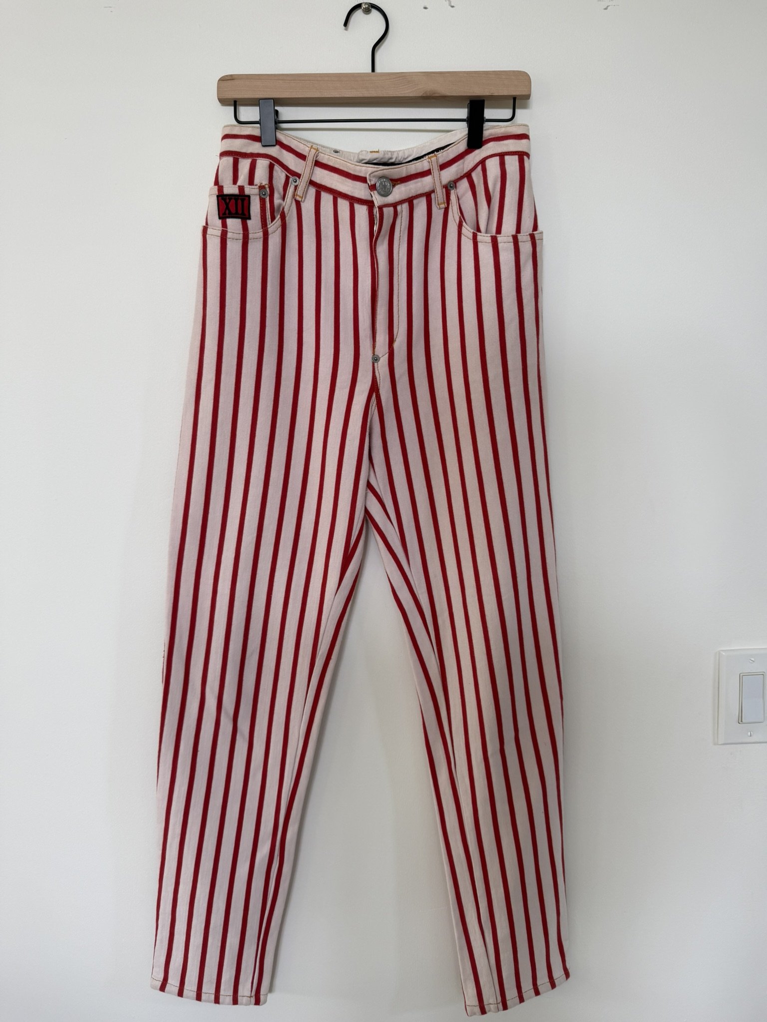 Y2K Red and White Striped Gaultier Jeans