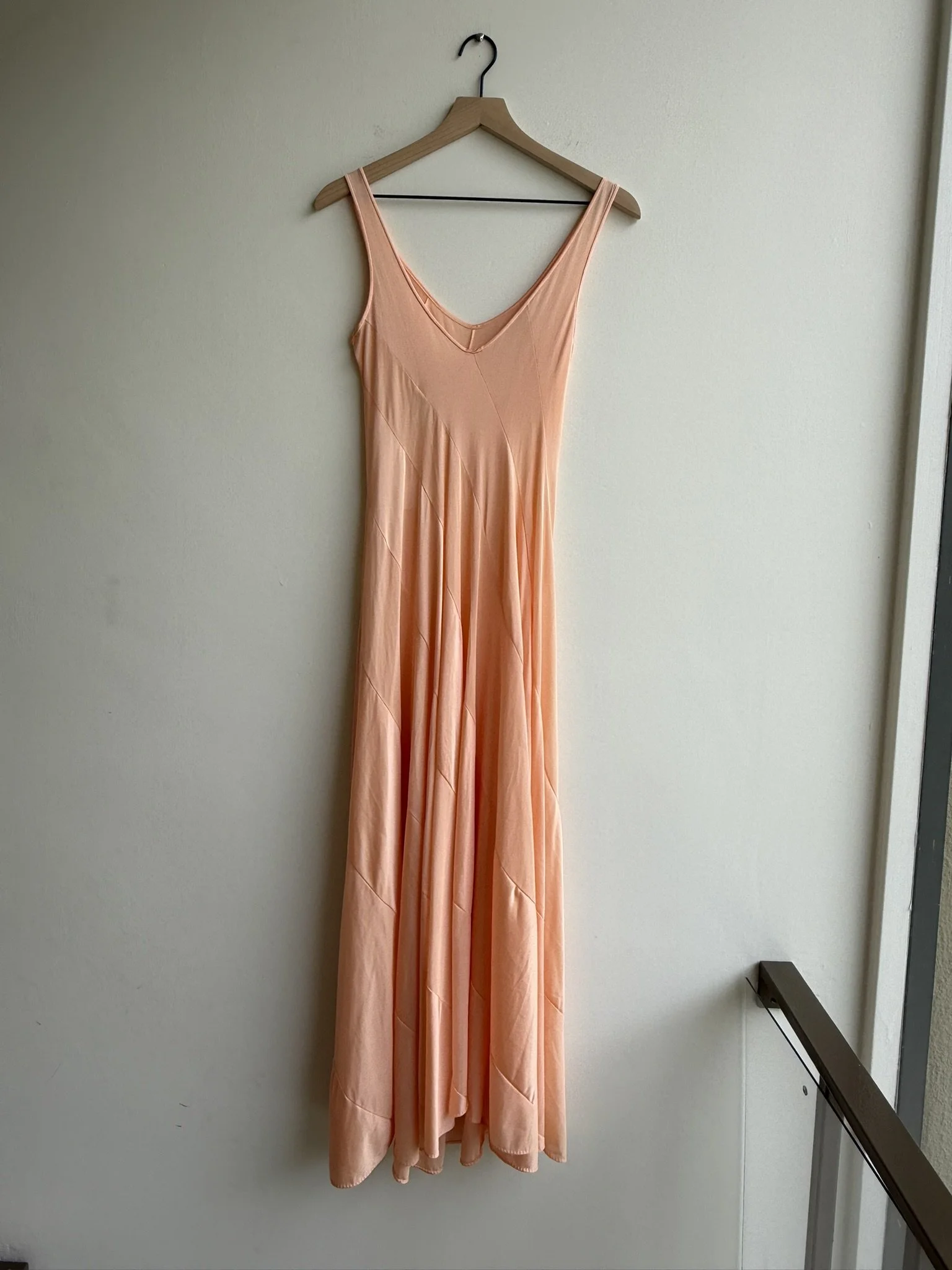 1970s Light Peachy Pink Slip Gown