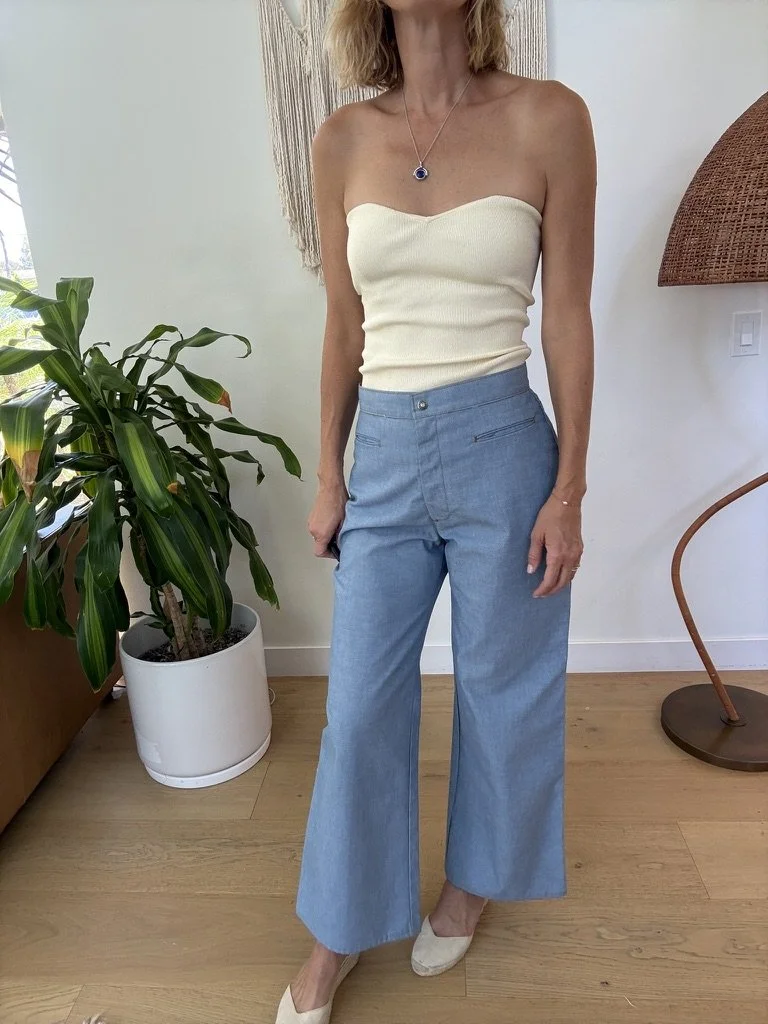 1970s Levis for Me Big "E" Chambray Blue Pants