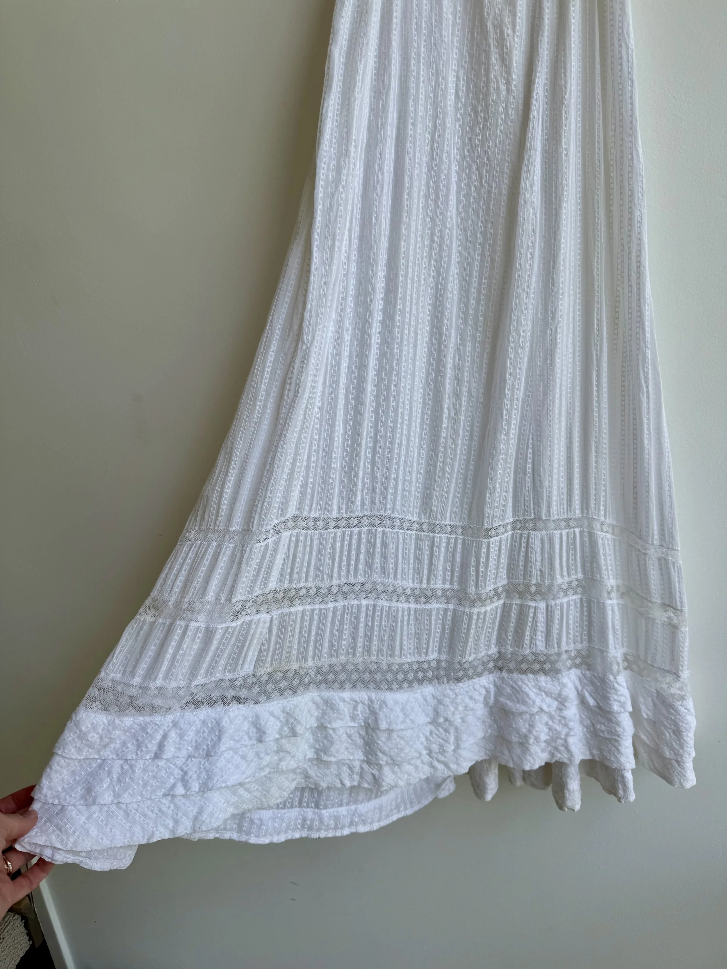 Early 1900s Cotton and Lace Skirt