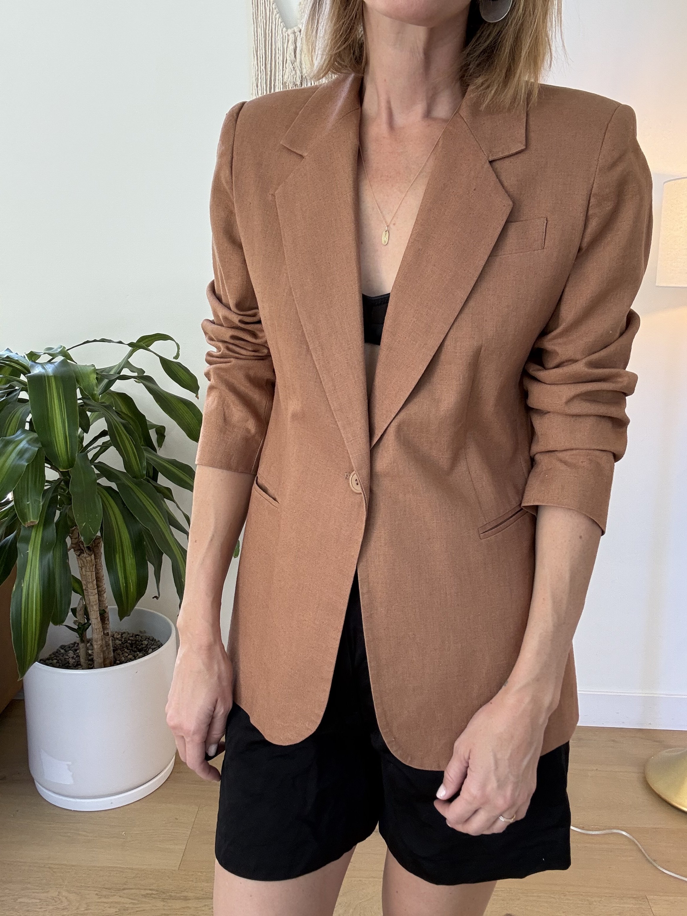 vintage linen blazer modeled 3.jpeg