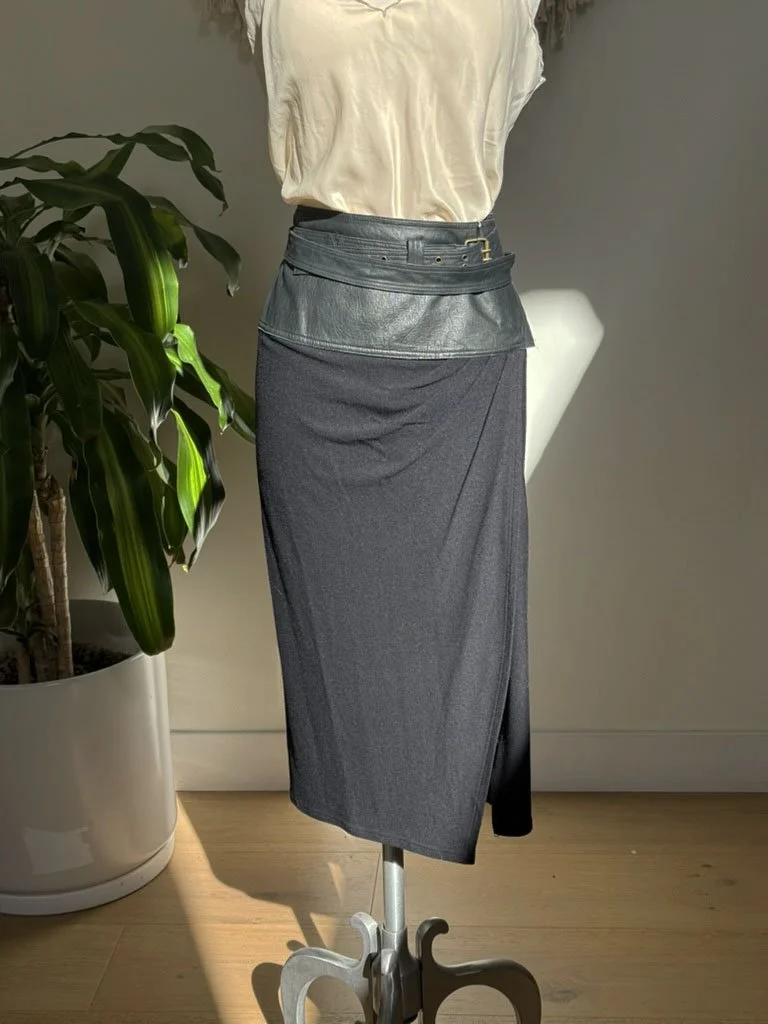 1990s Donna Karan Wool Wrap Skirt