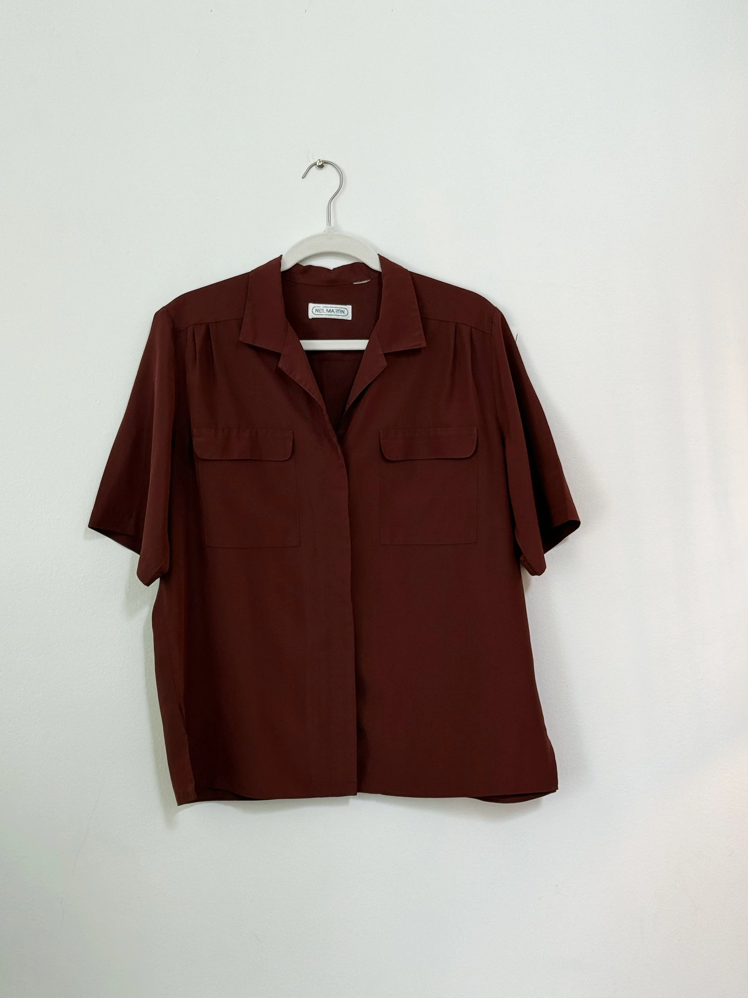 1980s Neil Martin Silk Short-Sleeved Buttondown