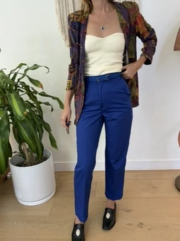 1980s Cobalt Blue Trousers NWT