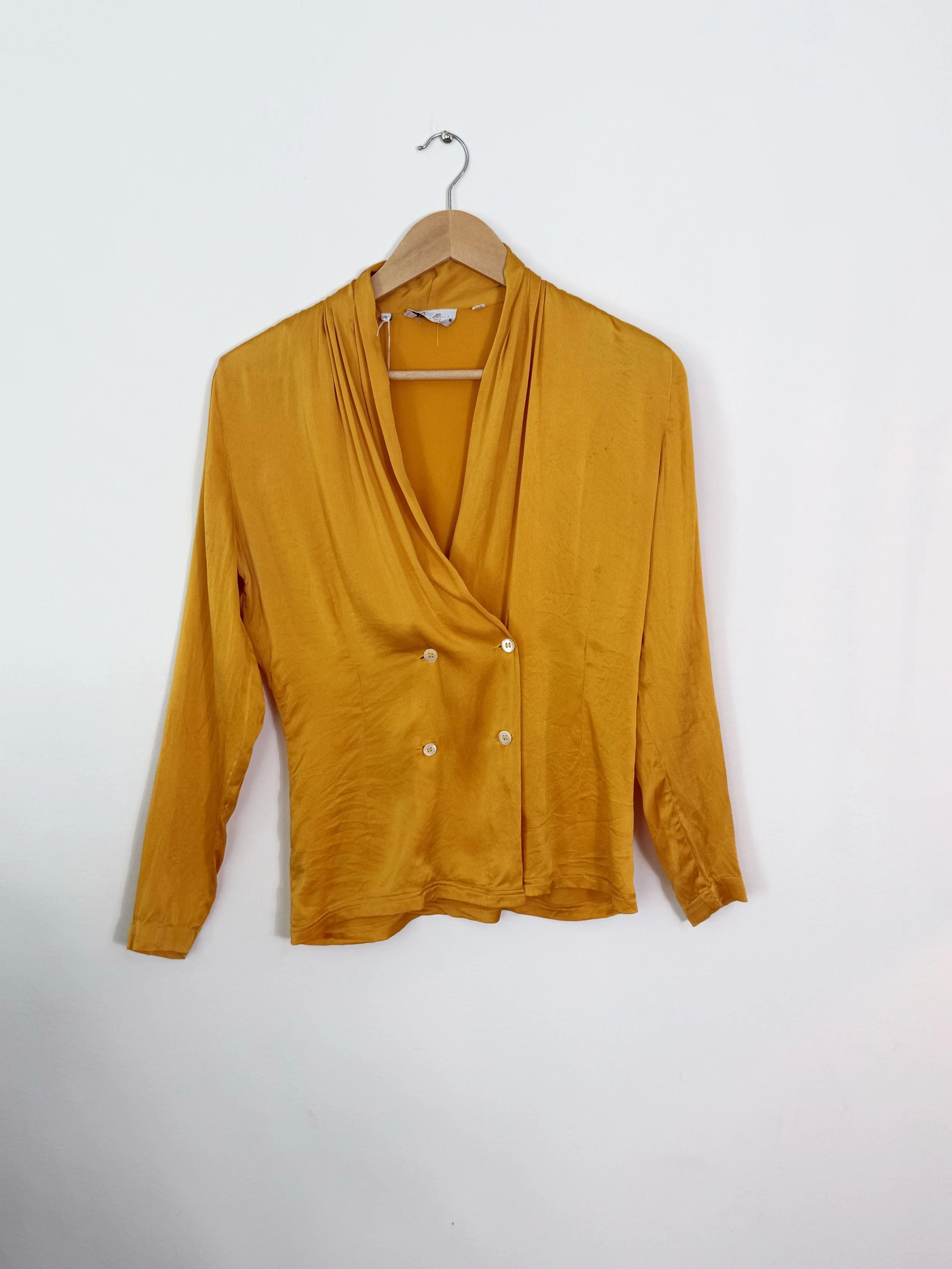 1960s Gold Drapey Blouse