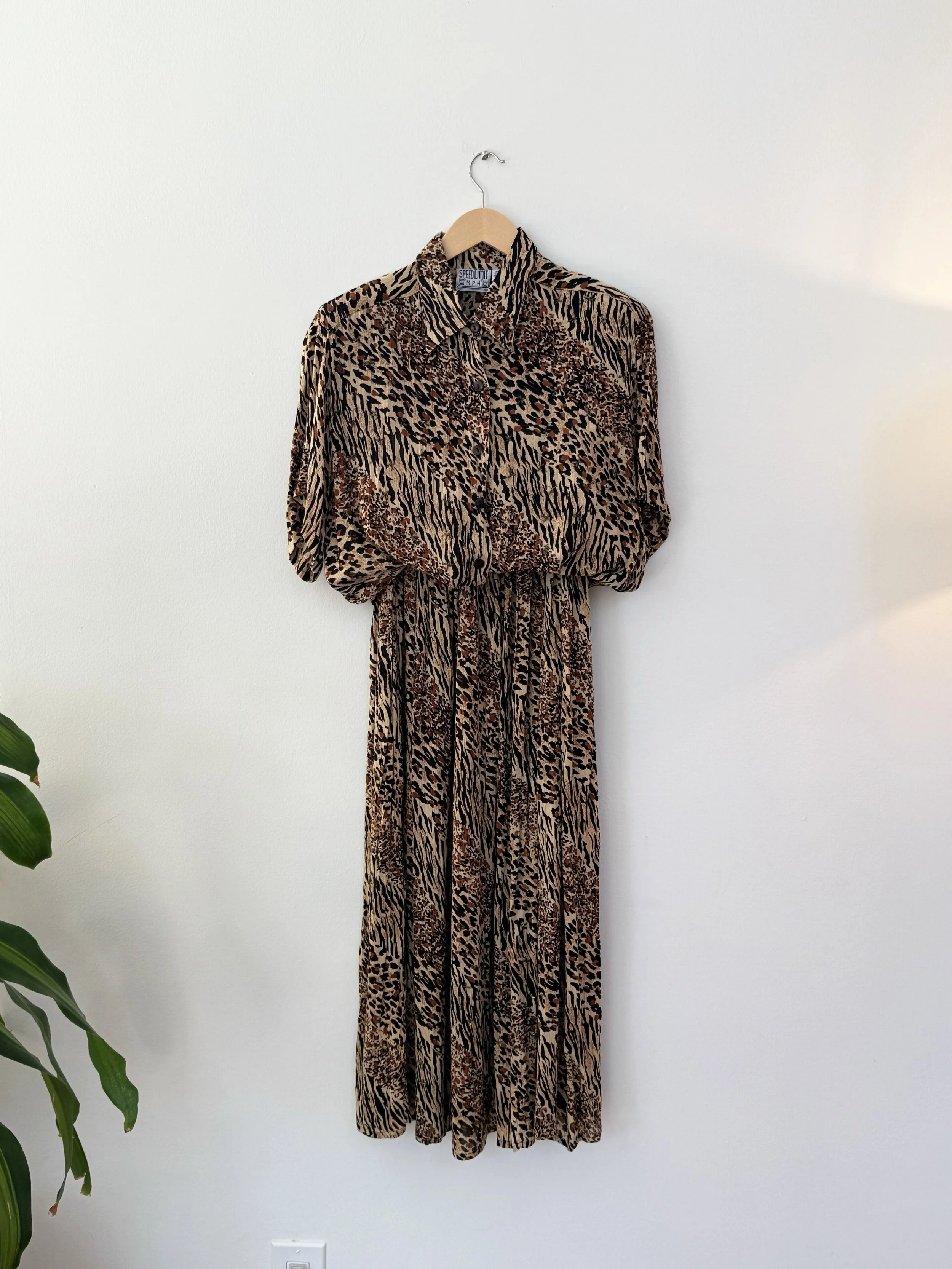 1980s Leopard Skirt Set
