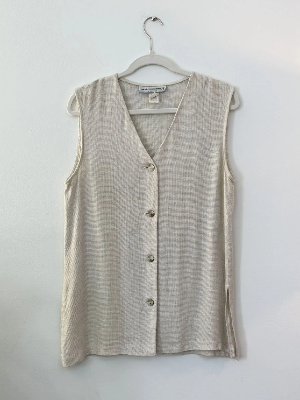 1990s Linen Blend Vest