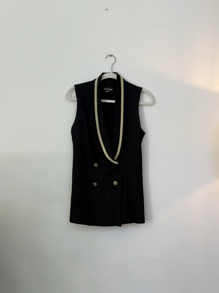 1990s Navy Vest with Gold Trim