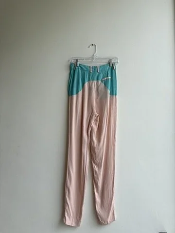 Y2K Aqua and Peach Silky Trousers