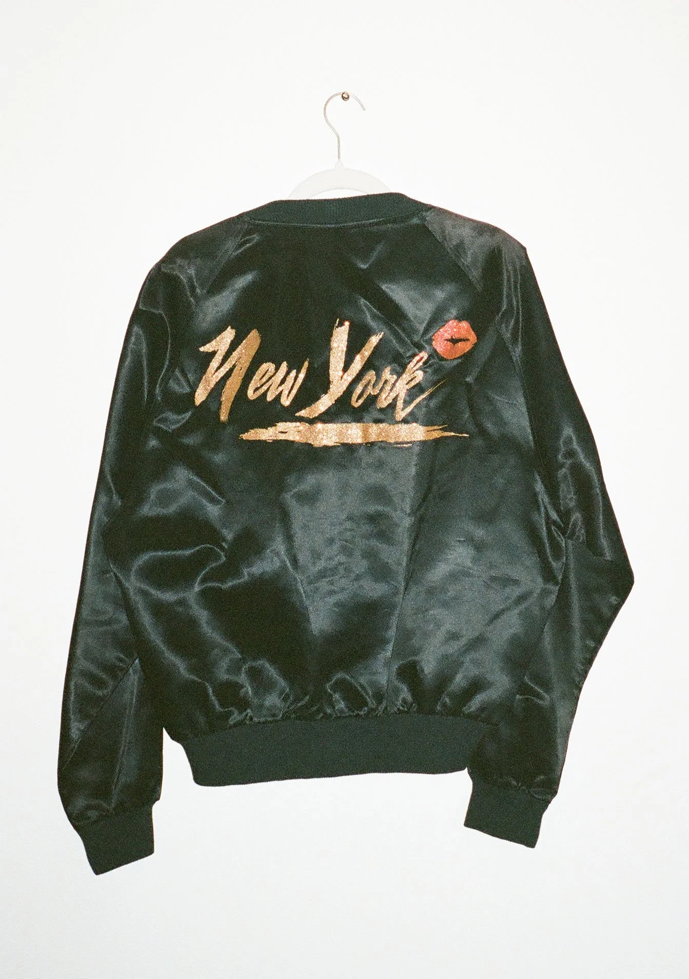 1980s Satin 'New York 💋' Bomber Jacket
