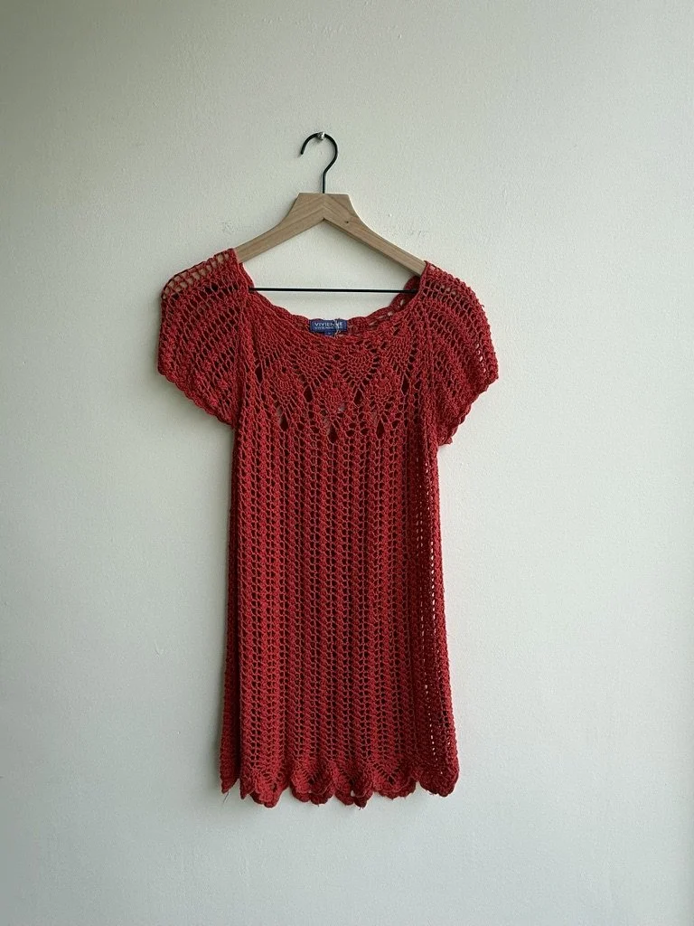 Vivienne Tam Crocheted Red Dress