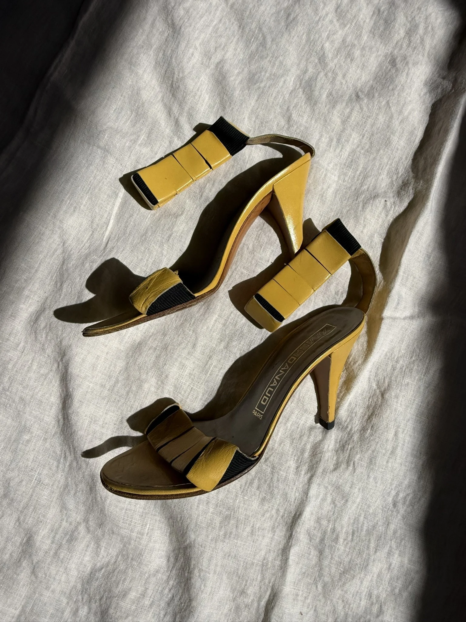 1980s Yellow Ankle-Strap Sandals
