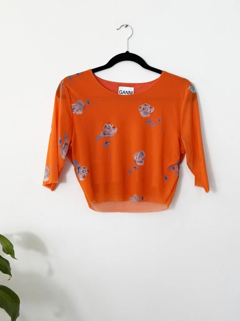 Ganni Floral Cropped Top