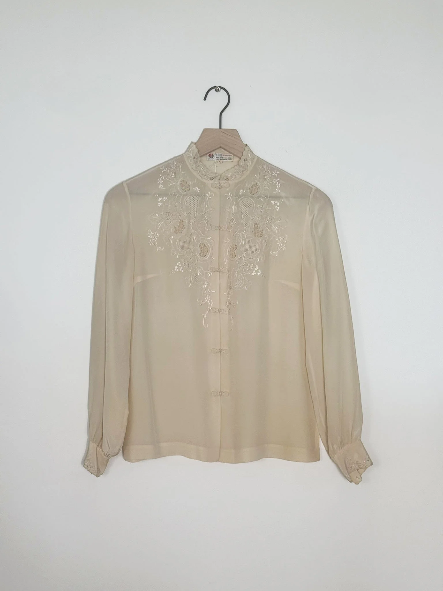 1960s Silk Embroidered Blouse