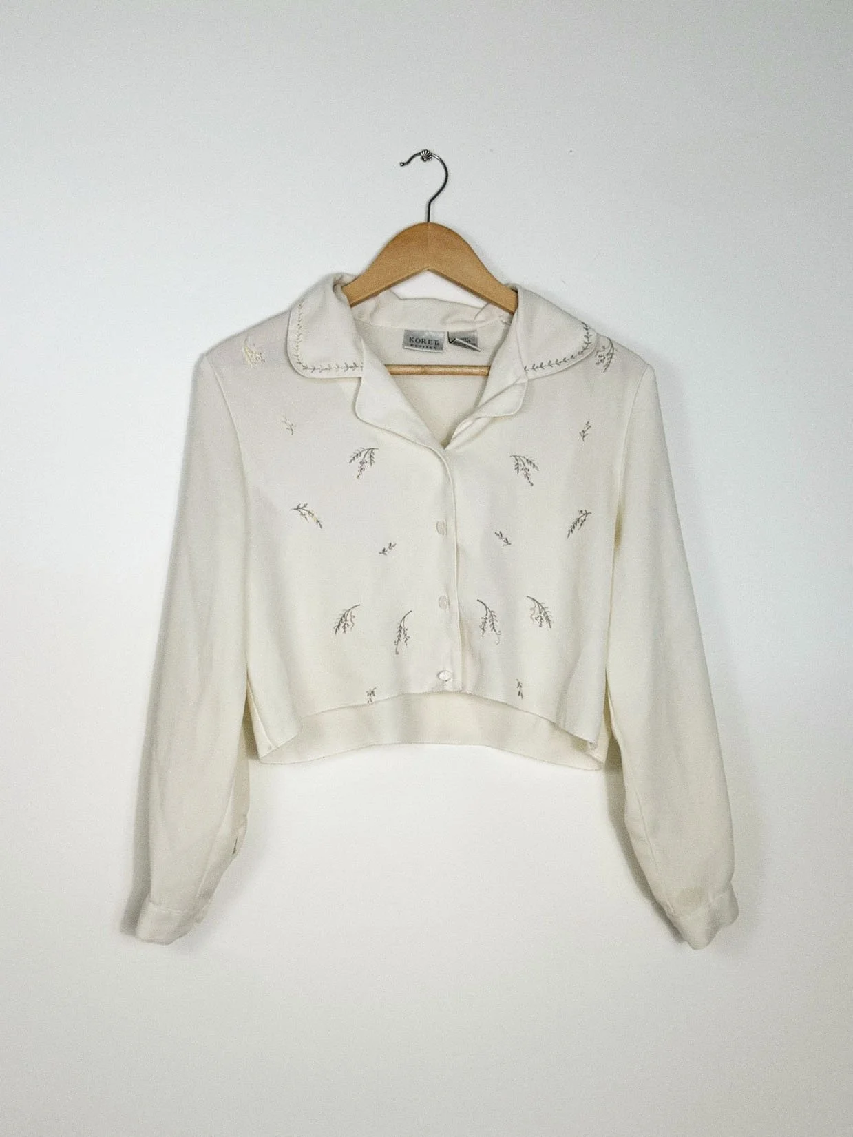 1980s Cropped Floral Buttondown