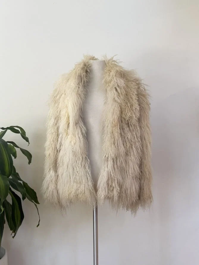 Mongolian Sheep Shaggy Fur Coat