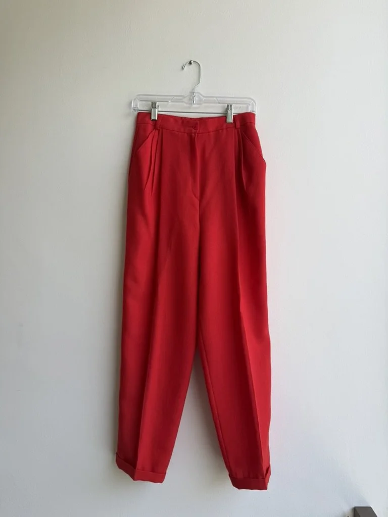 1980s Red Le Painty Paris High-Waisted Trousers