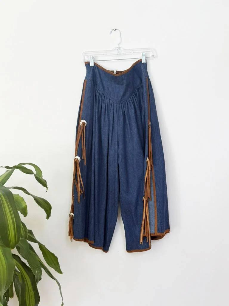 Western Tassel Denim Pants