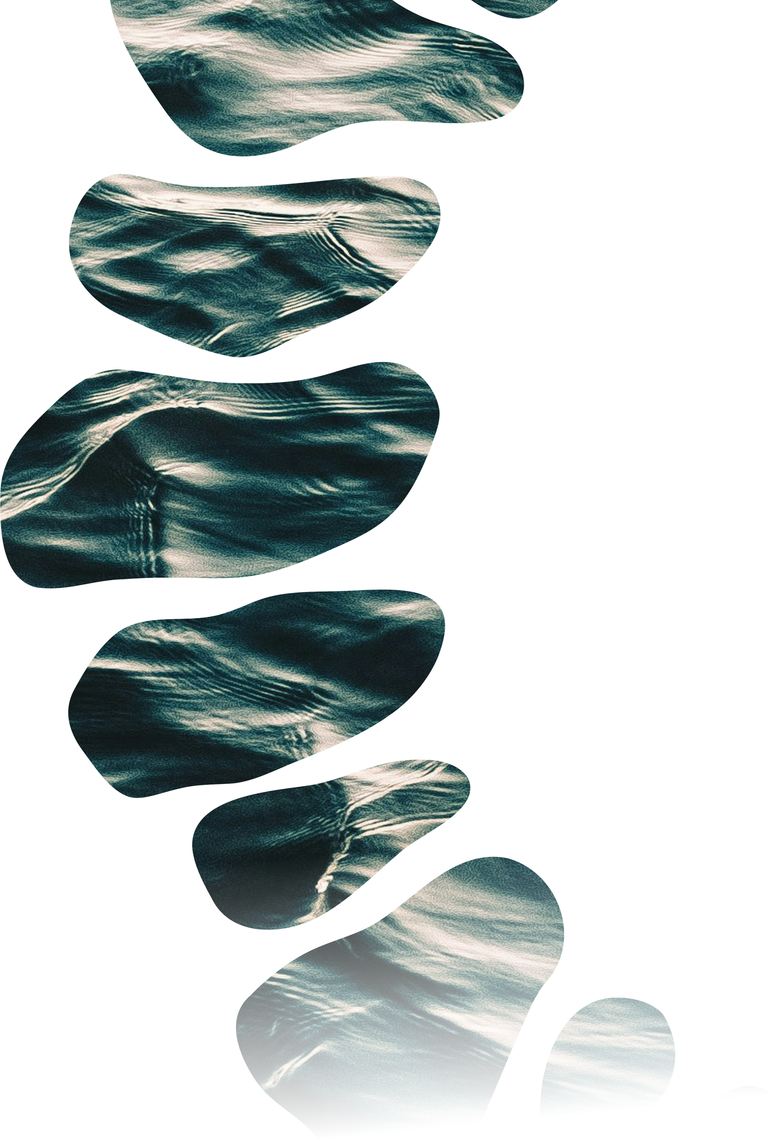 Abstract image of water with swirling patterns and reflections.