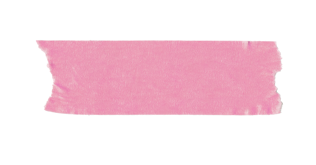 Pink textured label or ribbon with torn edges.