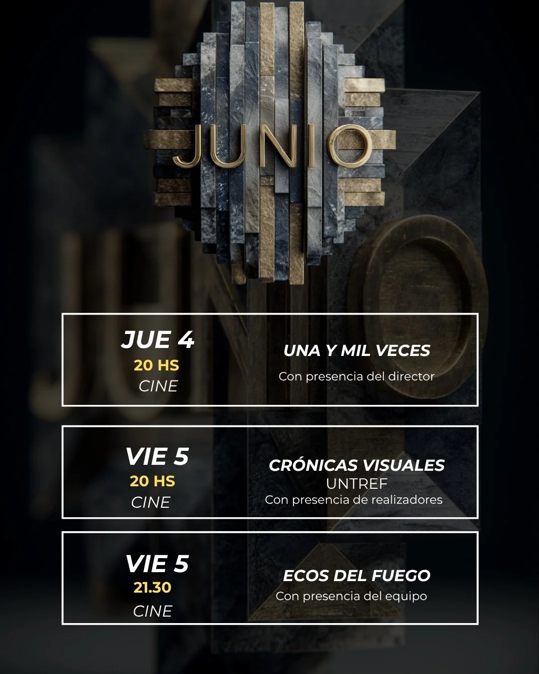 Lleg&oacute; Junio y esta semana en Sala L&uacute;cida el cine y la m&uacute;sica recorren revoluciones, memorias, archivos, experimentaci&oacute;n y hasta &iexcl;hackers!

El jueves proyectamos Una y mil veces, con presencia del director. El viernes