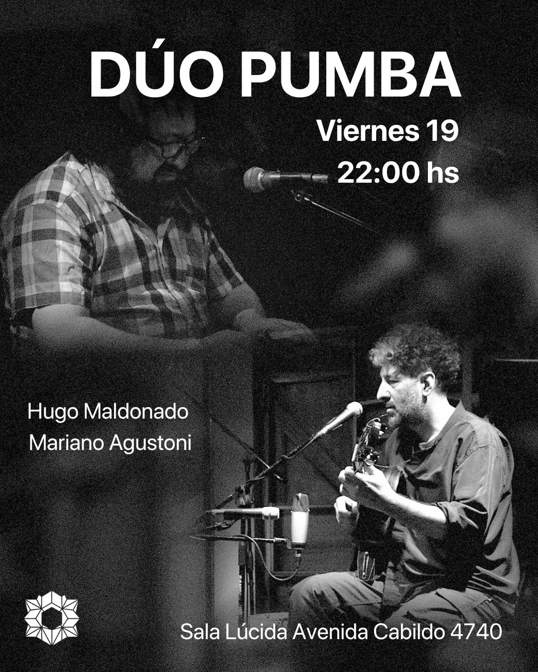 Viernes 19 de Junio a las 22 hs vuelve la  m&uacute;sica en vivo a L&uacute;cida con el D&uacute;o PUMBA: una propuesta musical integrada por reconocidos m&uacute;sicos y miembros de la agrupaci&oacute;n La Cangola Trunca. En este formato de d&uacute