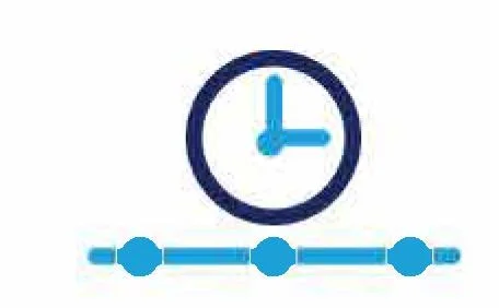 Clock with a timeline or progress bar below it.