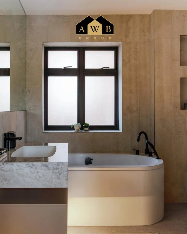 Day 10 of 14 &mdash; Main bathroom.

Designed to feel calm, functional, and high-quality &mdash; without compromise.

📷 Beautifully taken photo's by the talented @_nataubry_

🎨 Architect - @uchiarchitect
🔩 Engineer - @dbstructural

#AWBGroup #Luxu